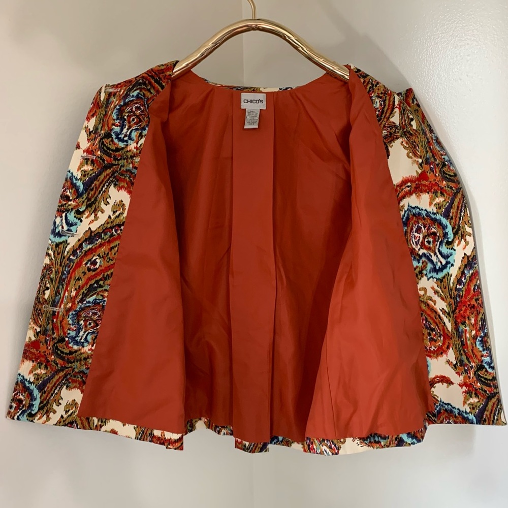 Chico’s Paisley Print Jacket - Picture 6 of 7